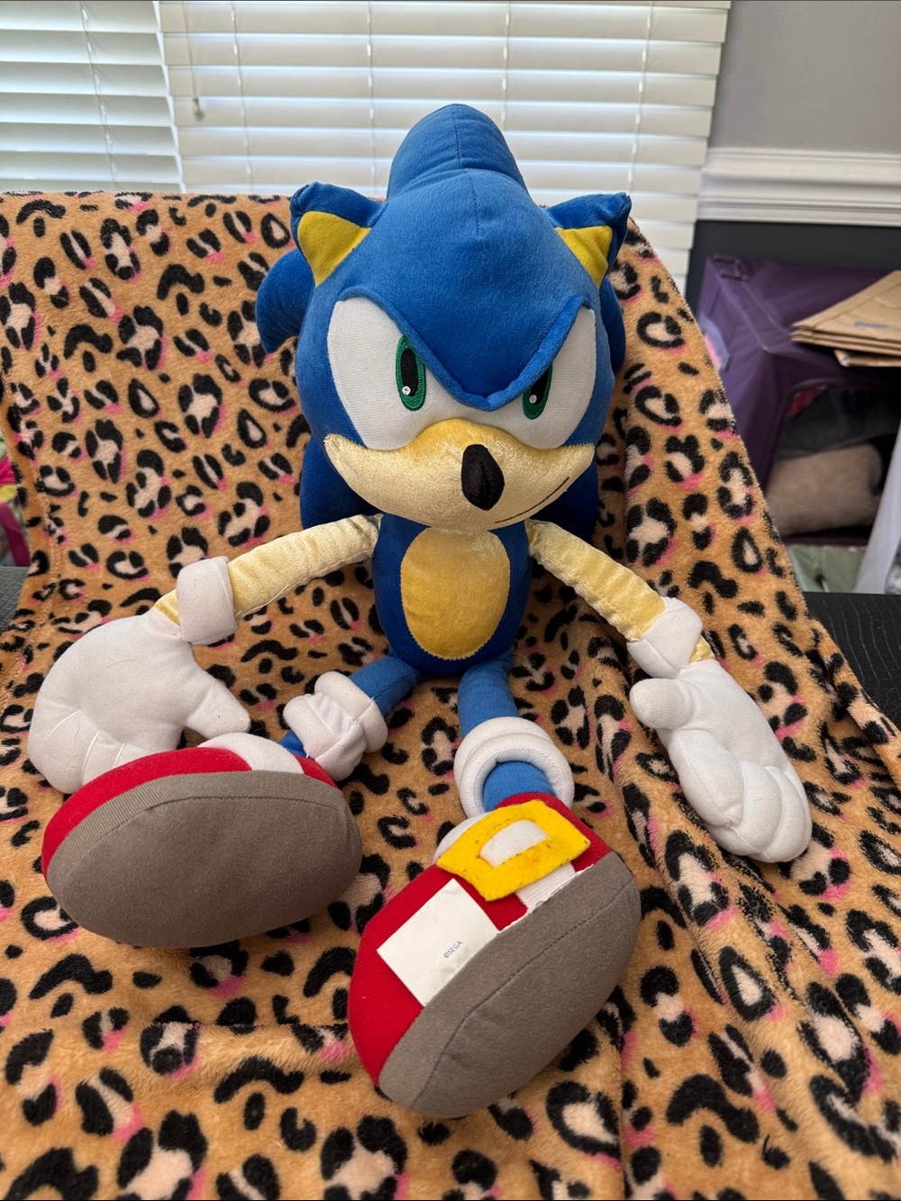 Blue Sonic the Hedgehog Plush - Blue, Yellow, Red